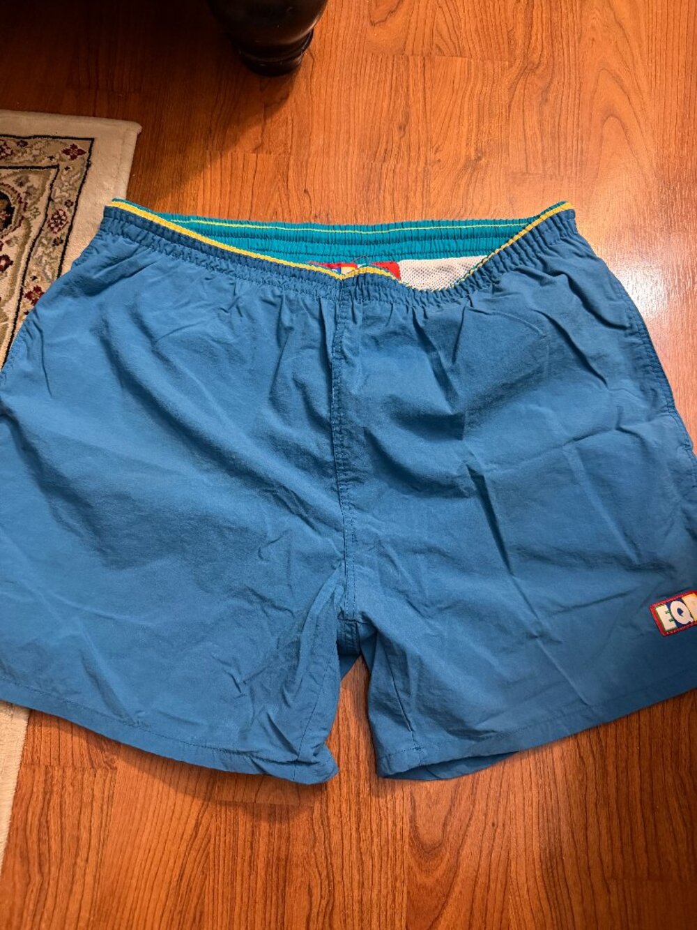 Vintage Blue Beach Equipment EQT Swim Trunks With pockets